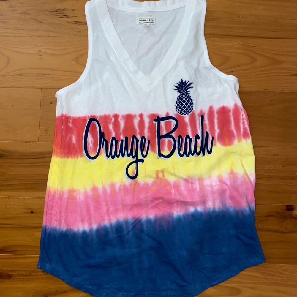 Orange Beach Tie Dye Tank Top